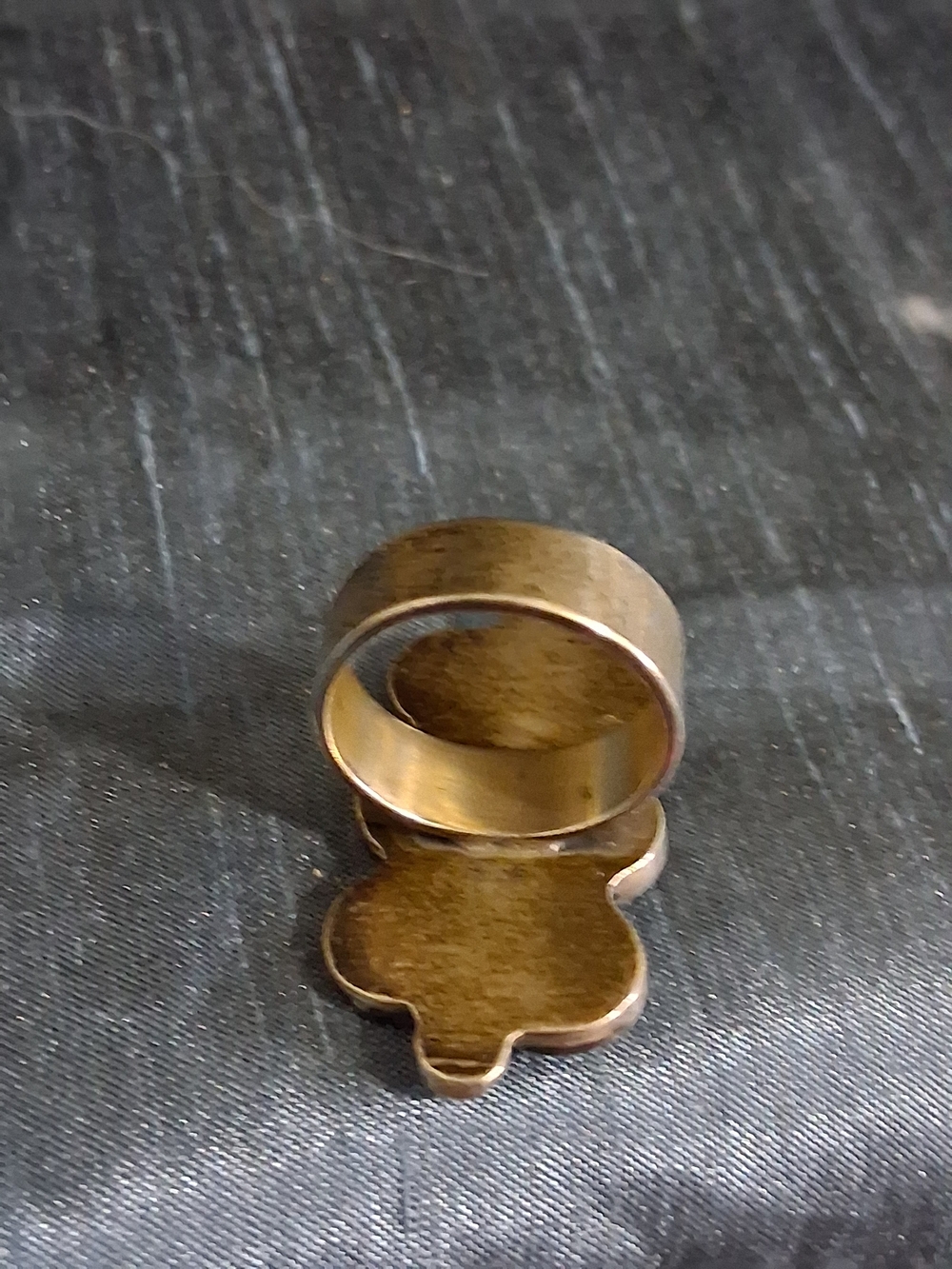Vintage Mexico Sterling Silver Long Geometric Statement Ring Sz 7 - Silver - Picture 4 of 6